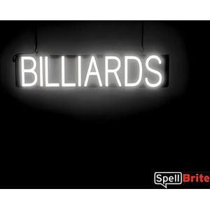 BILLIARDS - Lichtreclame Neon LED bord verlicht | SpellBrite | 75 x 16 cm | 6 Dimstanden - 8 Lichtanimaties | Reclamebord neon verlichting
