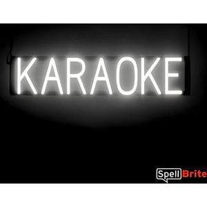 KARAOKE - Lichtreclame Neon LED bord verlicht | SpellBrite | 73 x 16 cm | 6 Dimstanden - 8 Lichtanimaties | Reclamebord neon verlichting
