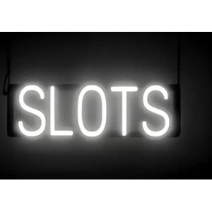 SLOTS - Lichtreclame Neon LED bord verlicht | SpellBrite | 52 x 16 cm | 6 Dimstanden - 8 Lichtanimaties | Reclamebord neon verlichting