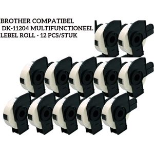 12 x Brother DK-11204 compatible labels white, 17x54mm (400)