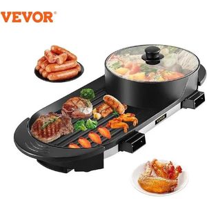 Vevor - Elektrische BBQ Pan - Hotpot Electrisch - Koreaanse BBQ - Korean Grill - Party Pan - Anti Aanbak