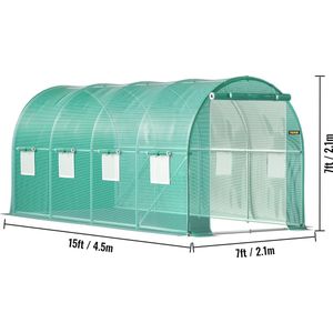 Plantenkas - Walk Inn Tunnel - Plantentunnel - Kas XXL - Broeikas - 4,5x2,1x2,1 M. - Groen