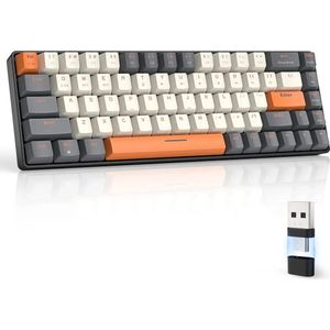 Gaming Keyboard - Wireless - 60% Keyboard - Mechanisch Toetsenbord Draadloos - Red Switches - Bluetooth/USB - Geschikt Voor PC, MAC, Xbox, PS 4 & 5
