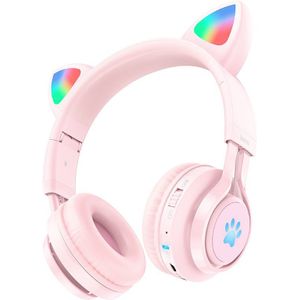 HOCO W39 Draadloze bluetooth headset voor kinderen - roze