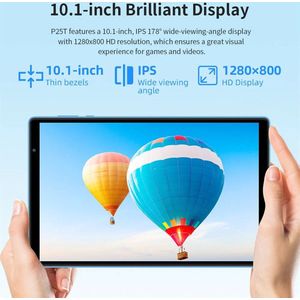 Teclast P 25T 2023 Android 12 Tablet 4Gb Ram 64Gb Rom 10.1 Inch Ips 1280X800 Ips 2.4G + 5G Wi-Fi 6 Bt 5.0 Dubbele Camera 'S Type-C