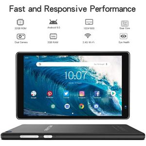 PRITOM 7 Inch Tablet PC 32 GB Android 11 met Quad Core Processor HD IPS Display Dual Camera WiFi met PU beschermhoes
