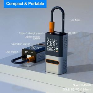 Elektrische Inflator Pomp Draagbare Mini Draadloze Smart Digitale Luchtcompressor Bandenspanning Detectie Voor Auto Fiets Motorfiets