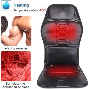 Klasvsa Elektrische Back Massager Massage Stoel Kussen Verwarming Vibrator Car Home Office Lumbale Nek Matras Pijnbestrijding