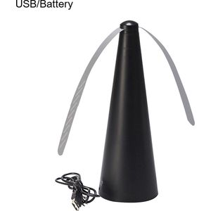 MT - Products - Vliegenverjager voor op Tafel - Vliegen Ventilator - Ongediertebestrijding - Vliegenwaaier - Met USB kabel of AA Baterijen - Zwart