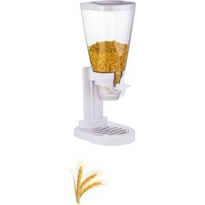 Professionele Cornflakes Dispenser - Rijst Dispenser - Wit - Food Dispenser - Ontbijtgranen Voorraaddoos - Rijst Container - 3.5l - Glas - Cereal & Muesli Dispenser - Cornflakes & Ontbijtgranen - Hoogwaardige Kwaliteit