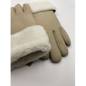 Apex Gloves - Dames en Heren Leren Handschoenen - Hoge kwaliteit %100 Schapenleer - Wıt - Winter - Extra warm - Maat L