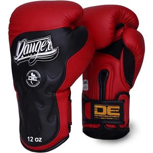 Danger Ultimate Fighter Bokshandschoenen - Leer - rood/zwart - 12 oz