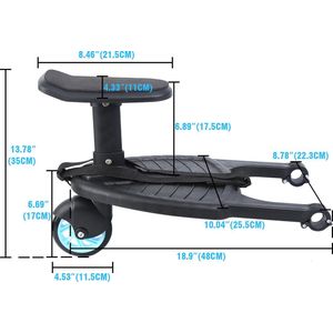 Baby Buggy Board Met Stoel Kiddy Board Treeplank Voor Tweeling Baby Accessoires Organizer - Kinderwagen Rolplank Lading Tot 25Kg