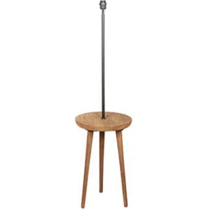 Bijzettafel - tafel met verlichting - modern - houten tafel - bruin hout - by Mooss - rond 40cm