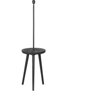 Bijzettafel - tafel met verlichting - modern - houten tafel - zwart hout - by Mooss - rond 40cm