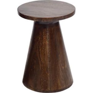 Bijzettafel - bijzettafel walnoot - strakke gladde vormgeving - rond tafel - hout - by Mooss - diameter 37cm