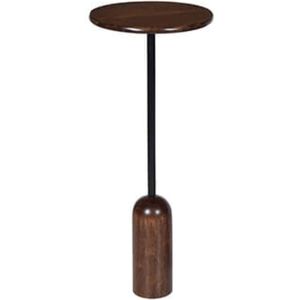 Bijzettafel - Strakke en elegante walnoot tafel, glad hout - Ronde tafel - hout - by Mooss - hoog 70cm