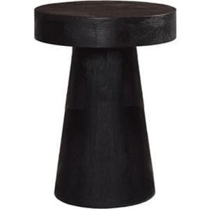 Bijzettafel - zwarte massieve strakke bijzettafel - Ronde tafel - hout - by Mooss - diameter 40cm