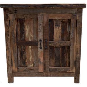 Wandmeubel - wandkabinet - grof oud hout - 81 cm breed - 2-deurs - breed 81cm - By Mooss