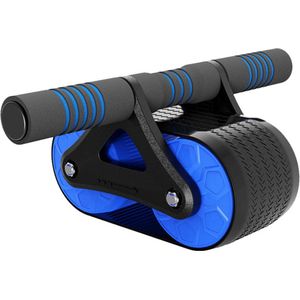 ShopbijStef - Ab Roller - Ab Wheel - Ab Roller Voor Buikspieren - Automatische Rebound - Zwart/Blauw
