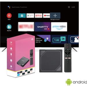 Android TV Box – 4K – Snelle streaming box – LAN + Dual WIFI – Bluetooth – Google Voice Assistant