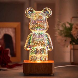 Living by ROKA® Vuurwerk beer | Nachtlampje | Decoratieve verlichting | Beer met verlichting | 3D beer | Beer lamp | Vuurwerk beer | LED lamp | Luxe verlichting | Tafellamp | Accessoire | USB-aansluiting