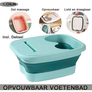 CL CHLIN® Voetenbad Inklapbaar met deksel - Turkoois Opvouwbaar Voetbad - Voetenbaden met Massage Punten - voetenbad - voetenbad met massage - voetenbad - voetenbaden - relax - voet relax - voet massage