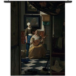 Velours Wandkleed Johannes Vermeer De liefdes brief 1669 Rechthoek Verticaal L (165 X 120 CM) - Wandkleden - Met roedes