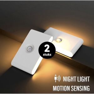 2 LiStar led nachtlampjes - Nachtlampjes - Nachtlampjes draadloos - USB opladen - Bewegingssensor - Tafellamp slaapkamer - Kleur wit - Trap - Kabinet