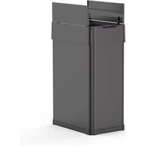 EKO Mirage-T Automatische Afvalemmer voor de keuken, 50 l, rechthoekige bak met handsfree-sensor, geborsteld roestvrij staal, krasbestendig, moderne keuken
