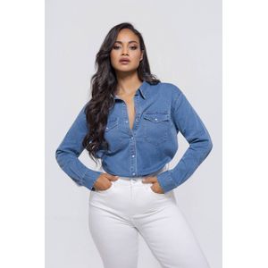 Fox Factor - Denim Blouse - Medium Blue Denim