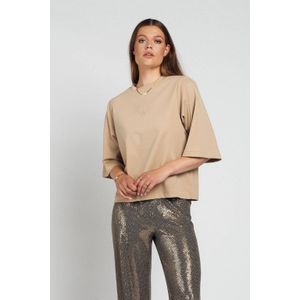 Spooq the label - T-shirt - Beige - Oversized - Korte Mouwen