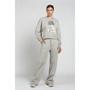 Spooq the label - Wide Leg Regular Waist Sweatpants - Lichtgrijs - Damesmodel