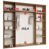 Kledingkast zwart donker eiken 150 cm