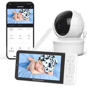 Youha - Baby6T - Beeldbabyfoon - Met Camera - Kleurenbeeldscherm - Wifi Verbinding - Dual-connect