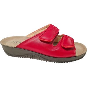 Rohde - Dames Slippers - Rood - Leer - Klittenband Sluiting