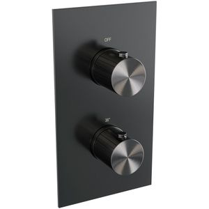 Brauer - Stripe - Inbouwthermostaat - Gunmetal - Geborsteld PVD - 3-weg