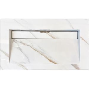 Lambini Designs - Quri - Keramische Wastafel - 80cm - Marmer zonder Kraangat