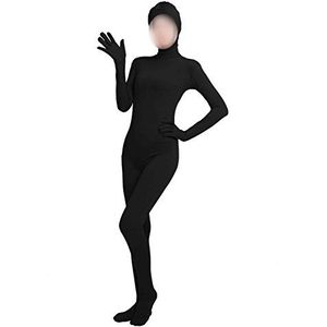 Meisjes vrouwen Full Body Open Gezicht Spandex Unitard Masker Zentai Kostuum Bodysuit, Zwart, 3XL