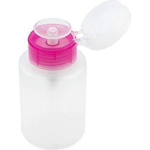 KADS Nagellak Remover Fles afsluitbare plastic dop nagel pomp fles Alcohol Druk Pompen Dispenser Fles (Roze)