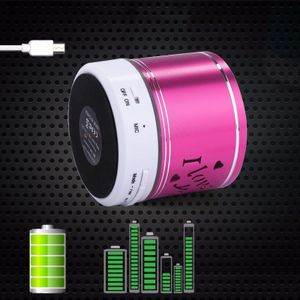 Mini Draagbare Bluetooth Stereo luidspreker  met ingebouwde MIC & RGB LED  ondersteuning voor Hands-free gesprekken & TF kaart & AUX IN  Bluetooth afstand: 10m(Magenta)