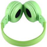 BS-N65 hoofdband vouwen Stereo HiFi draadloze hoofdtelefoon Headset met LCD scherm & TF opbergruimte voor pinpassen & LED Indicator licht & FM functie(groen)