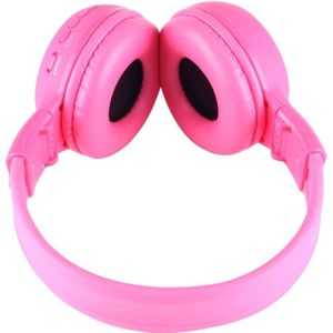 BS-N65 hoofdband vouwen Stereo HiFi draadloze hoofdtelefoon Headset met LCD scherm & TF opbergruimte voor pinpassen & LED Indicator licht & FM functie(hard roze)