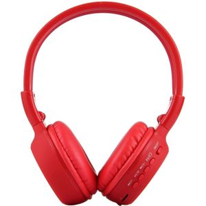 BS-N65 hoofdband vouwen Stereo HiFi draadloze hoofdtelefoon Headset met LCD scherm & TF opbergruimte voor pinpassen & LED Indicator licht & FM functie(rood)