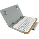 Universele Bluetooth toetsenbord met leder hoes & houder voor Ainol / PiPO / Ramos 9 7 inch/10.1 inch Tablet PC(Gold)