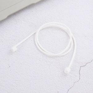 Draadloze Bluetooth koptelefoon anti-verloren riem siliconen Unisex hoofdtelefoon anti-verloren lijn voor Apple AirPods  lengte kabel: 60cm(White)