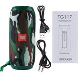 T & G TG117 draagbare draadloze Bluetooth Stereo luidspreker V4.2 met touw  met ingebouwde microfoon  ondersteuning voor Hands-free gesprekken & TF kaart & AUX IN & FM  Bluetooth afstand: 10m(Green)
