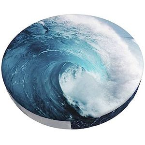 HerfsT Ocean Waves ronde krukhoezen, zachte fluwelen barkrukhoezen, wasbare elastische kruk zitkussen, stofdicht en gemakkelijk schoon te maken, stoelhoes, 30,5 cm