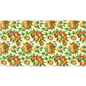 OPSREY Geel Bloesem En Oranje Fruit Gedrukt Oversized Muismat Game Muismat Toetsenbord Pad Desktop Protector Pad