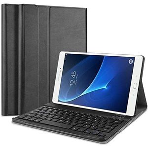 QYiiD Toetsenbord Case voor Galaxy Tab A 10.1 2016 (SM-T580 / T585), Folio PU lederen hoes met magnetisch afneembaar draadloos toetsenbord (QWERTY) voor Galaxy Tab A 10.1"", Zwart